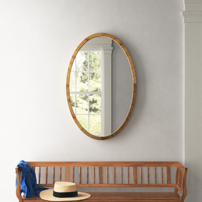 Ena Oval Wood Wall Mirror Birch Lane